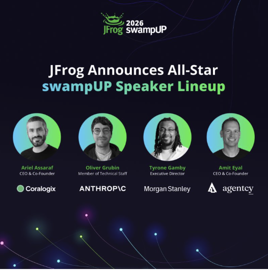 JFrog swampUP 2026 speaker lineup featuring Amit Eyal, CEO and Co-Founder of Agentcy Labs