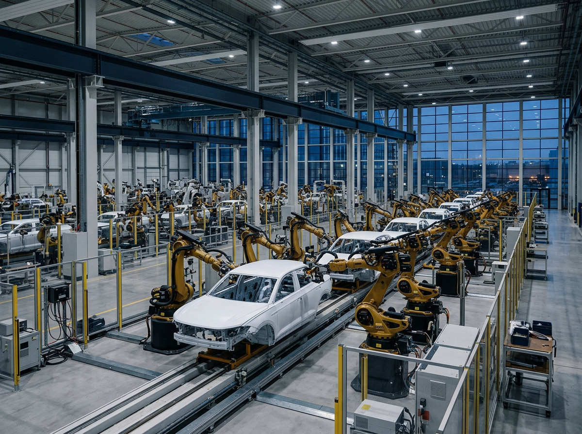 Robotic assembly line in a European automotive plant